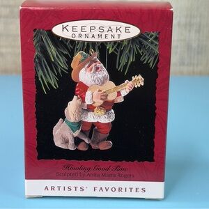 Hallmark Keepsake Ornament 1993 Howling Good Time Handcrafted & Dated Dog Santa